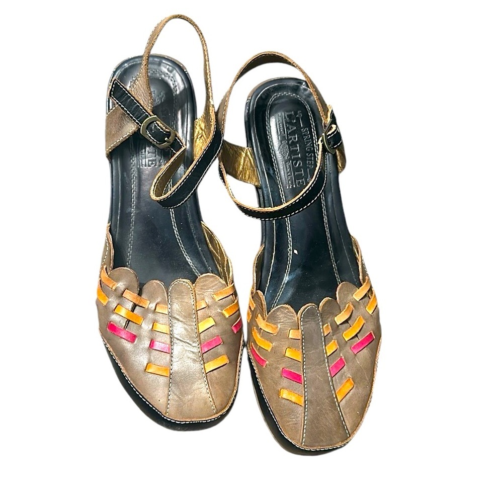 L Artiste Slingback Wedge Shoes 42 10.5-11